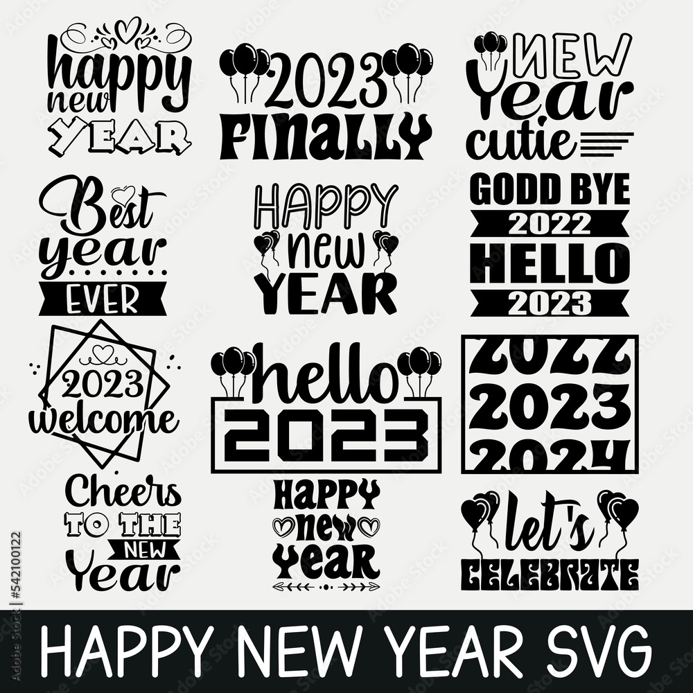 HAPPY NEW YEAR SVG BUNDLE
