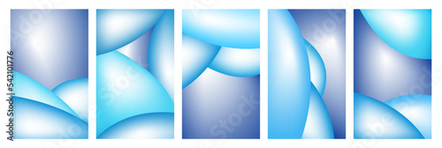 winter blue abstract vertical banners set bubbles snow drifts vector illustration