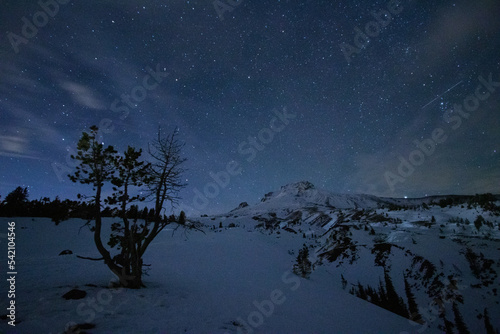 Mt Hood at night.