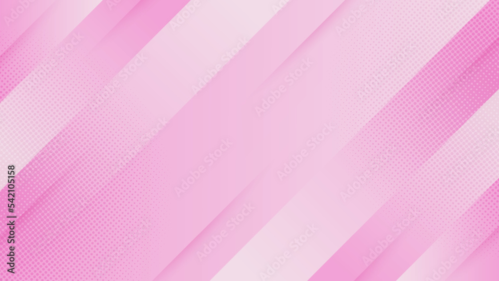 Vector pink abstract geometric stripe gradient background with halftone