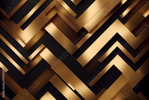  gold and black geometric metalic background. elegant design