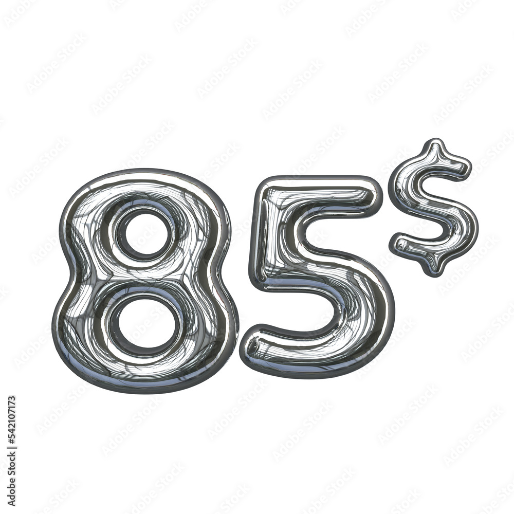 Silver pricing 3D number 85 dollar Silver pricing 3D number 85 dollar