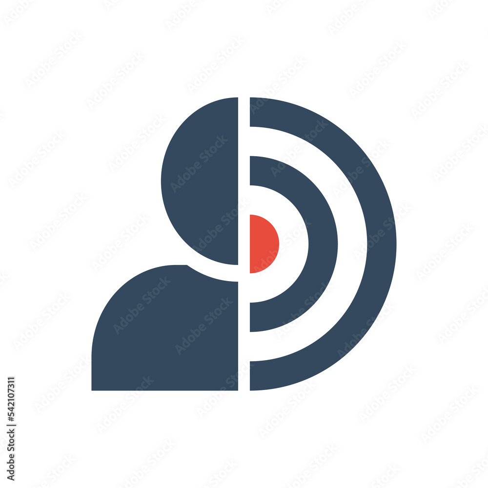 Fototapeta premium person icon with aim target, leadership or head hunting vector icon