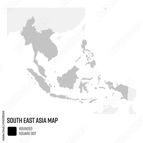 世界地図ドット 東南アジア地域 国別にグループ