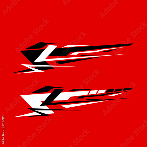 racing car body sticker design vector. car modification sticker
