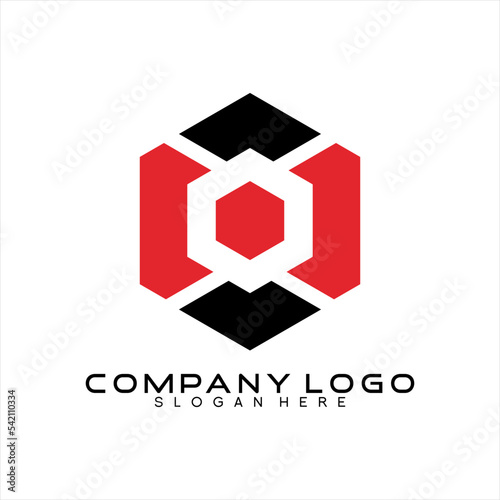 Letter C O C vector logo design with hexagon concept.