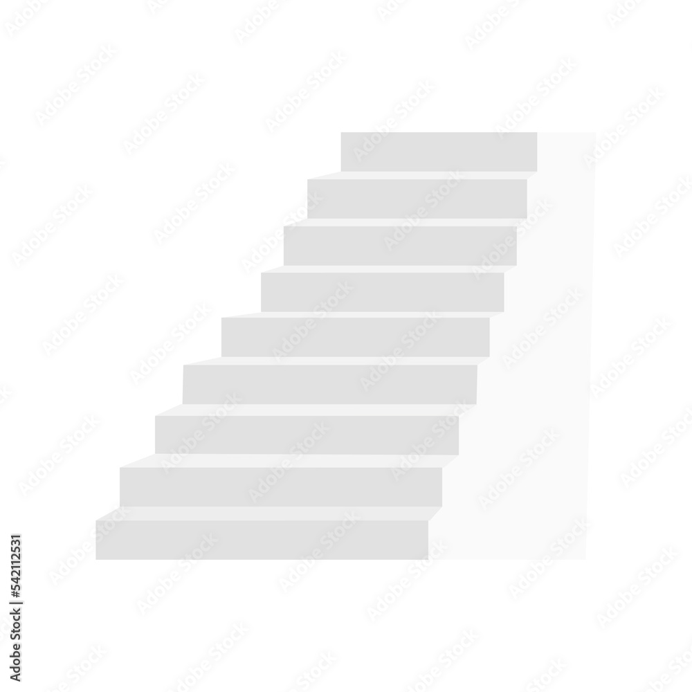 Realistic mock up stairs on transparent background.