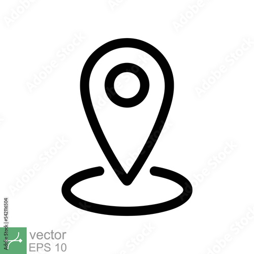 Pin location icon. Simple outline style. Map marker, place position, globe label, gps technology concept. Thin line vector illustration isolated on white background. EPS 10. Free Download Pin location icon. Simple outline style. Map marker, place position, globe label, gps technology concept. Thin line vector illustration isolated on white background. EPS 10. - GFXLoad