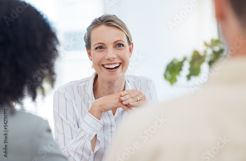 Financial advisor consultation with client loan, startup finance planning or investment strategy with trust, experience and leadership. Accountant, investor or corporate woman giving advice to people