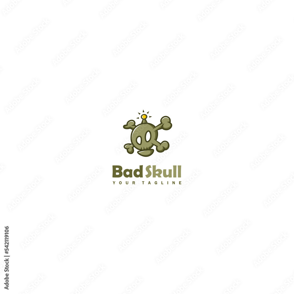 bad skull logo design template