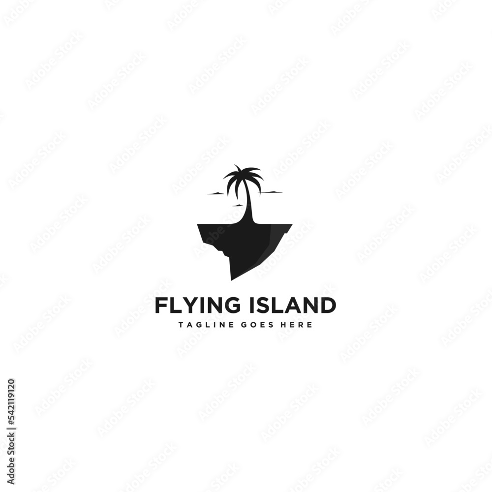 Fliying Island logo vector template Fliying Island logo vector template