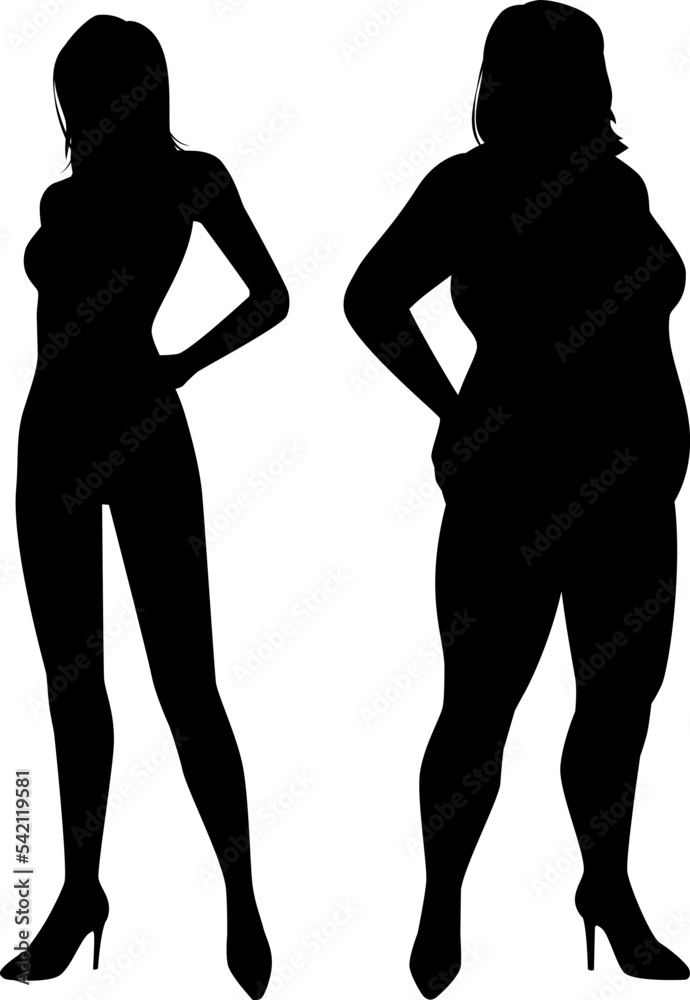 痩せた女性と太った女性