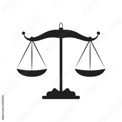 Libra icon, legal justice vector. Hand held manual weight balance symbol.