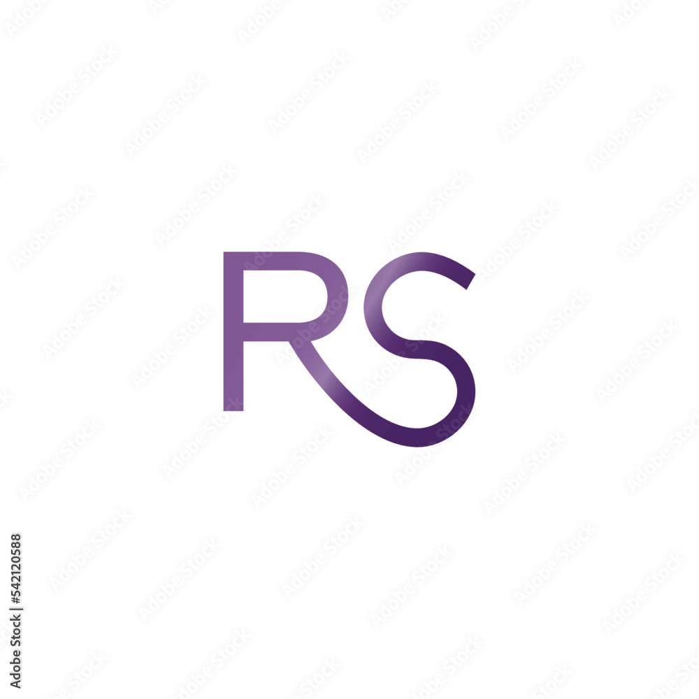 letter rs loop line simple gradient logo vector letter rs loop line simple gradient logo vector