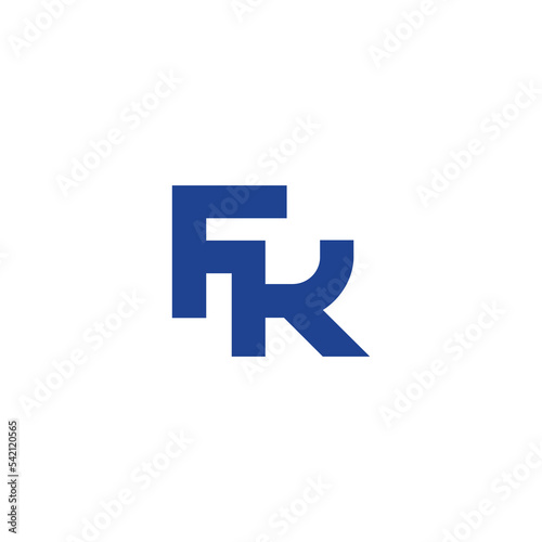 letter fk blue linked curve logo vector