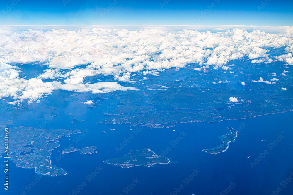 Aerial view of Savary Island and Hernando Island in British Columbia, Canada Aerial view of Savary Island and Hernando Island in British Columbia, Canada