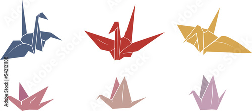 折り紙の鶴のベクターアイコン Origami bird