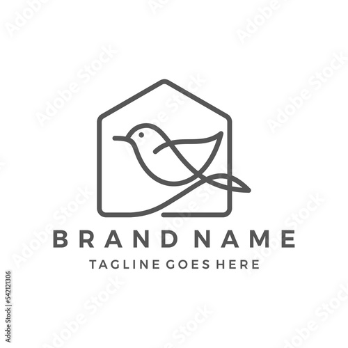 Fotografie, Obraz birdhouse logo Icon template Vector Illustration