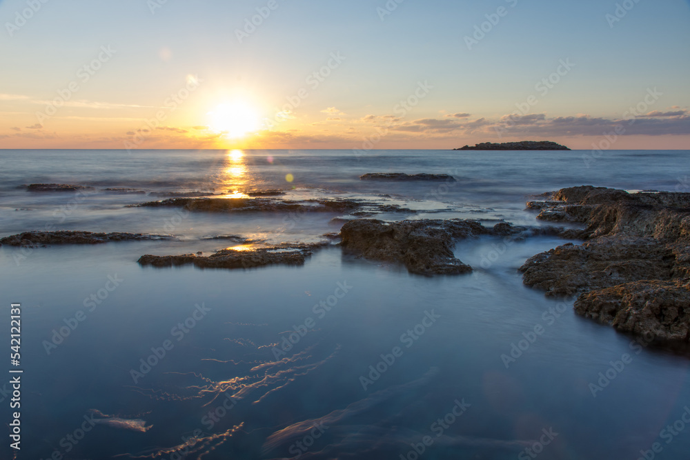 Long exposure sunset over the Mediterranean Sea Long exposure sunset over the Mediterranean Sea