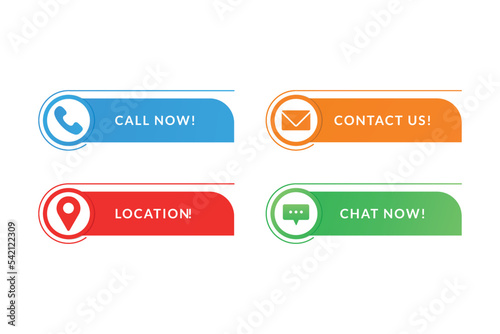 Contact us button. call now, Contact us, location and chat now buttons.
