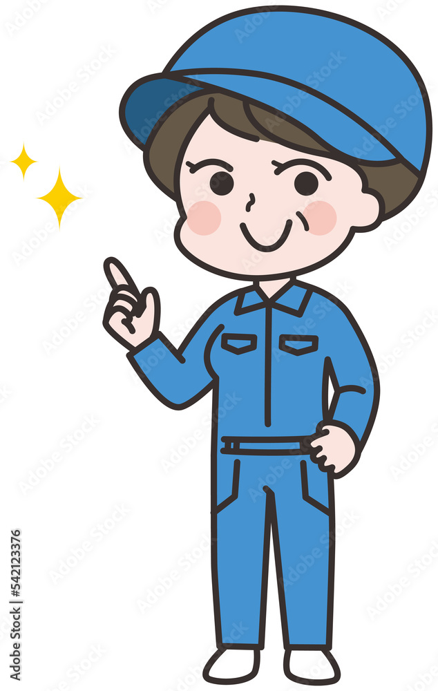 シニアの女性作業員のイラスト シニアの女性作業員のイラスト