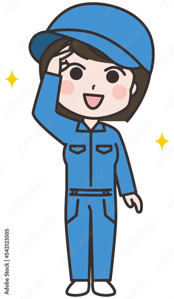 やる気のある女性作業員のイラスト やる気のある女性作業員のイラスト