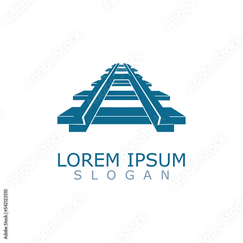 Train Track logo image railroad design template icon vector