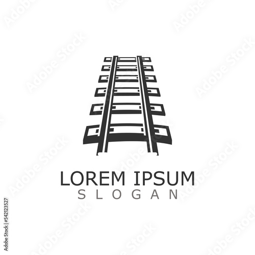 Train Track logo image railroad design template icon vector