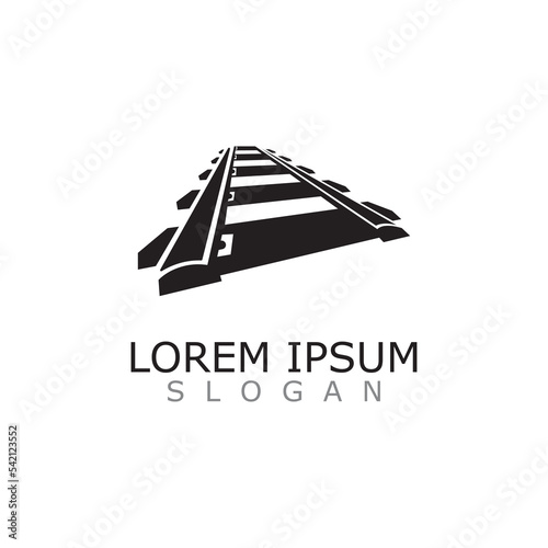 Train Track logo image railroad design template icon vector