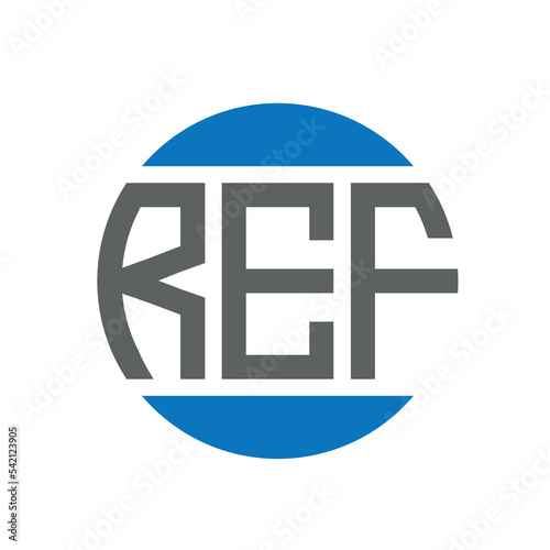 REF letter logo design on white background. REF creative initials circle logo concept. REF letter design. photo