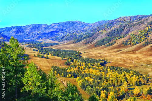 Altai mountain landscape mountains background view panorama