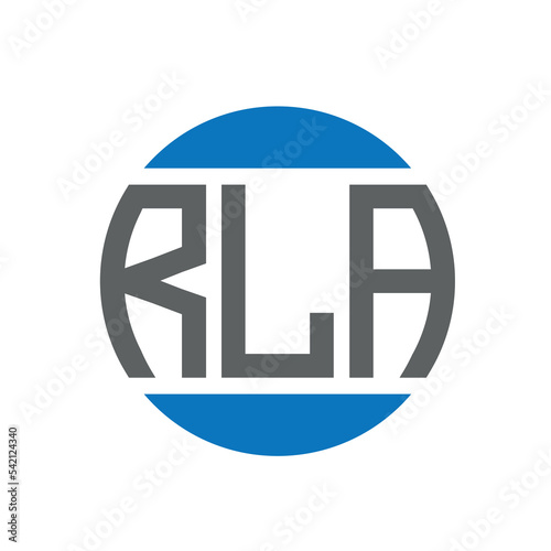 RLA letter logo design on white background. RLA creative initials circle logo concept. RLA letter design. photo