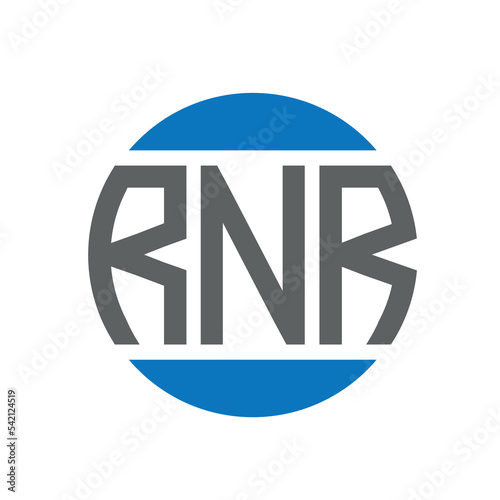 RNR letter logo design on white background. RNR creative initials circle logo concept. RNR letter design.
 photo