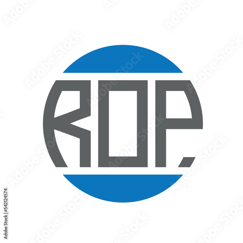ROP letter logo design on white background. ROP creative initials circle logo concept. ROP letter design.