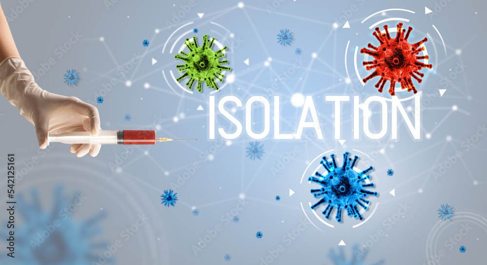 Syringe, medical injection in hand, coronavirus vaccine concept Syringe, medical injection in hand, coronavirus vaccine concept