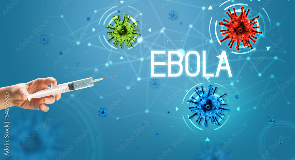 Syringe, medical injection in hand, coronavirus vaccine concept
