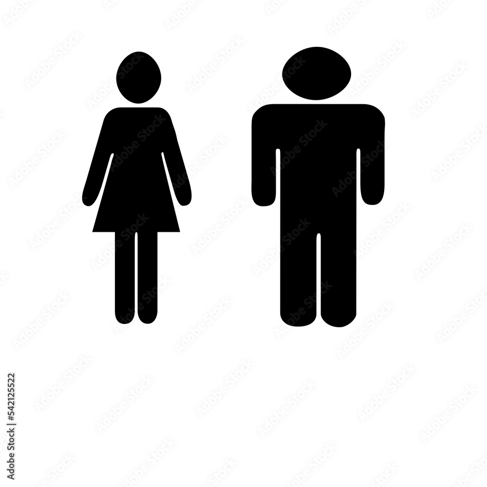 Black toilet Sign with Toilet, Men and Women icons Black toilet Sign with Toilet, Men and Women icons