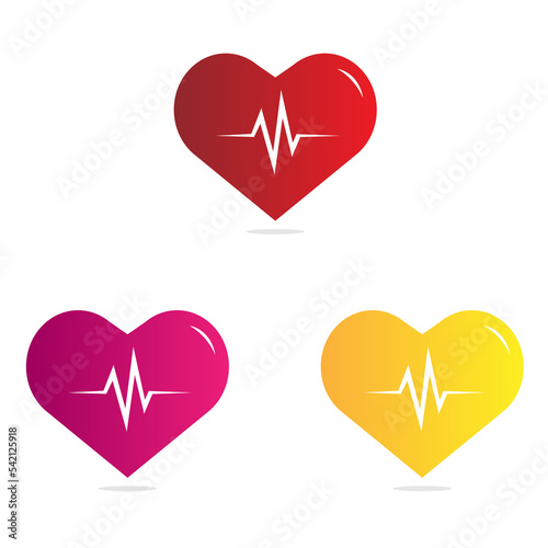 red hearts rate on a light background. Seamless jpeg image jpg background from hearts of the different sizes. template, pattern repeated. heart rate design 