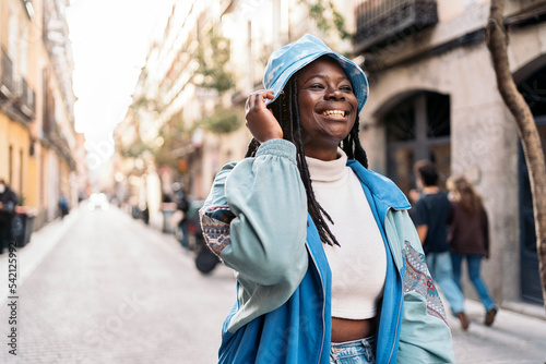 Hipster Black Woman in the City