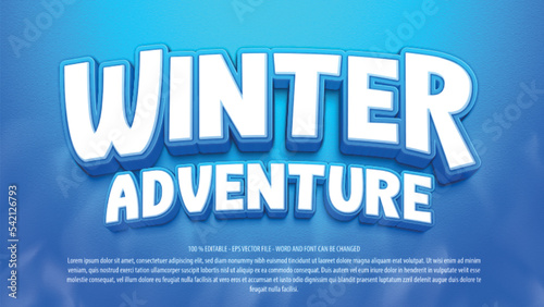 Winter season 3d style editable text effect