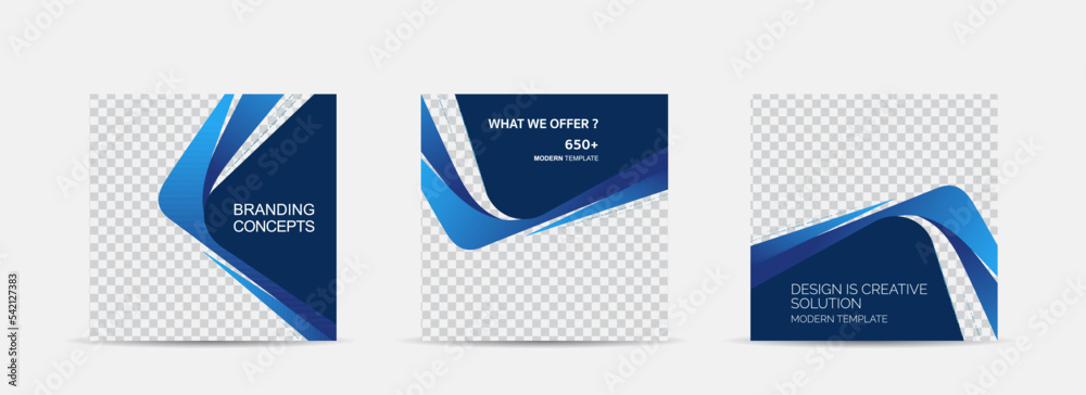 Set square banner template for social media post and web internet ads.vector illustrations.