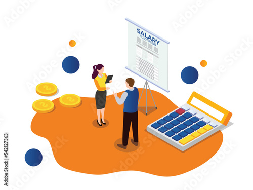 Business person counting salary in a negotiation