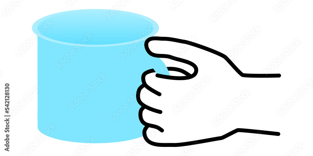 Obraz premium 片手でマグカップを持つイラスト素材