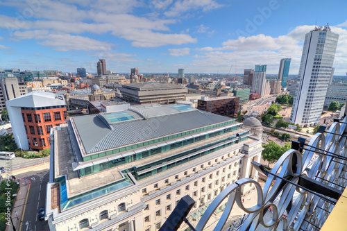 Elevated view of Birmingham, England, UK. photo