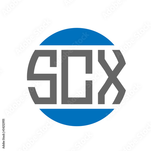 SCX letter logo design on white background. SCX creative initials circle logo concept. SCX letter design. photo