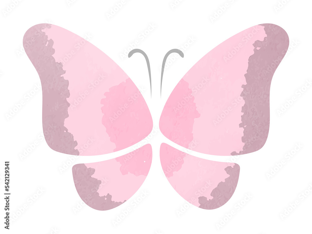 ピンクのアゲハ蝶のイラスト　PNG