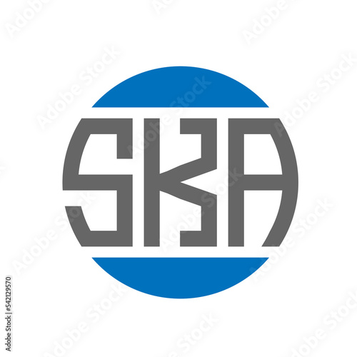 SKA letter logo design on white background. SKA creative initials circle logo concept. SKA letter design. photo