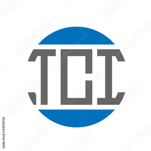 TCI letter logo design on white background. TCI creative initials circle logo concept. TCI letter design. photo