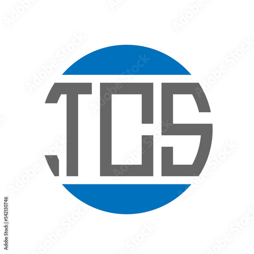 TCS letter logo design on white background. TCS creative initials circle logo concept. TCS letter design. photo