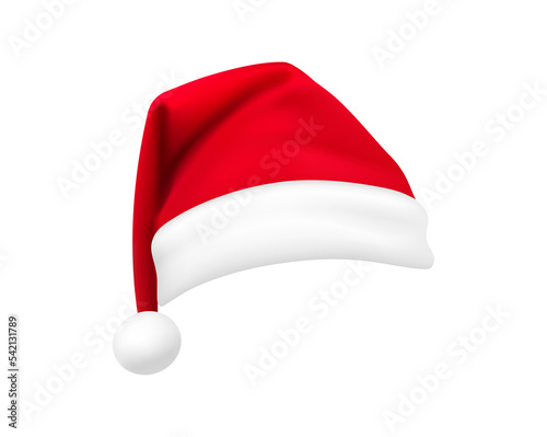 Isolated red  white santa claus hat celebrate party icon on transparent background